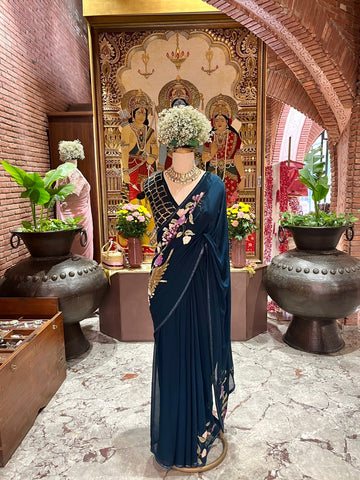 Georgette Sequins Work Saree