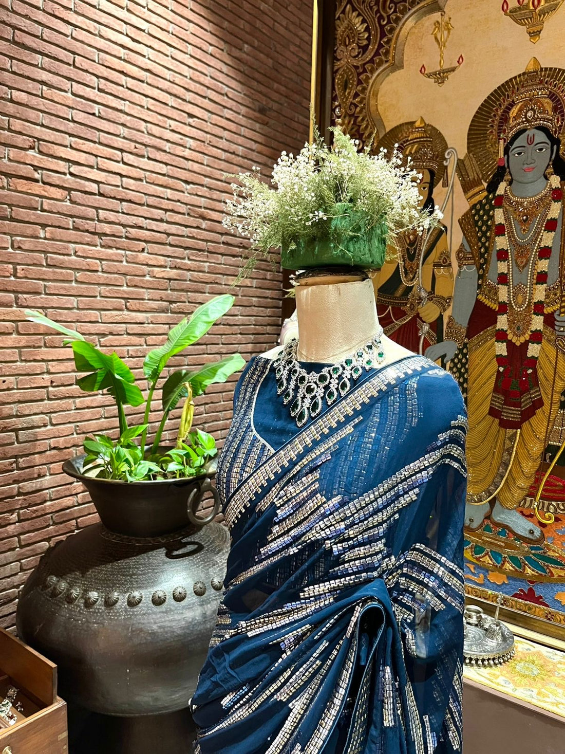 Georgette Sequins Saree