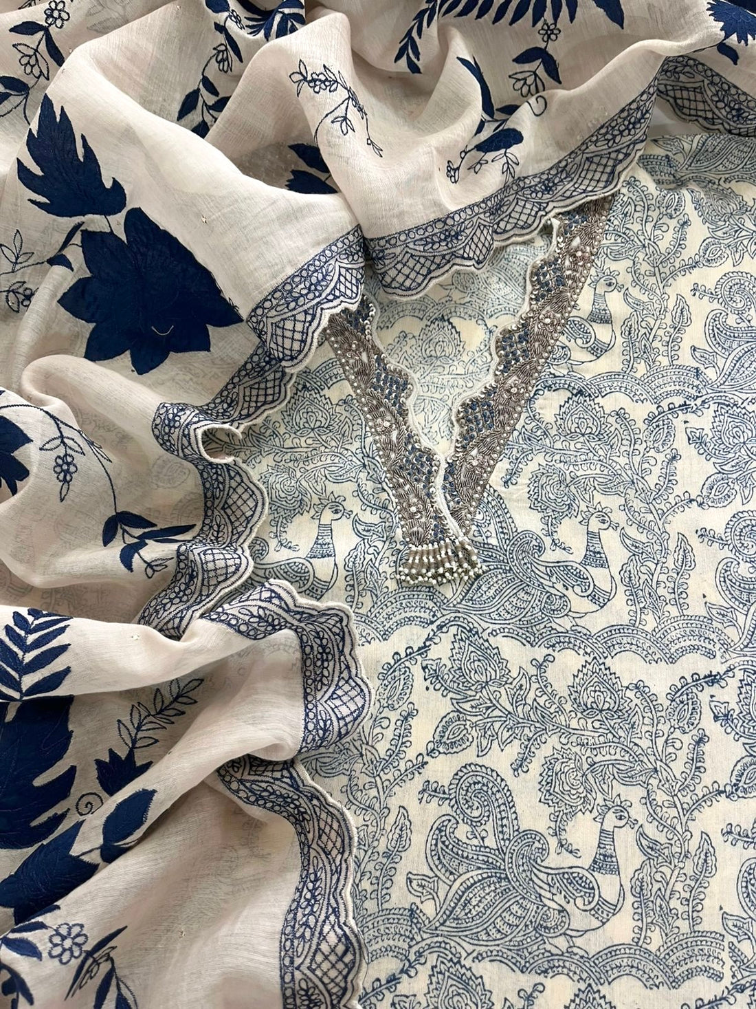 Kalamkari~ Banarasi Chanderi