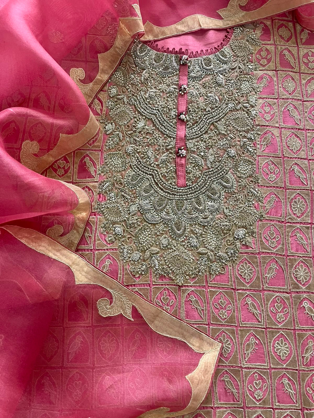 Gold Appliqué Work x Zardozi Handwork