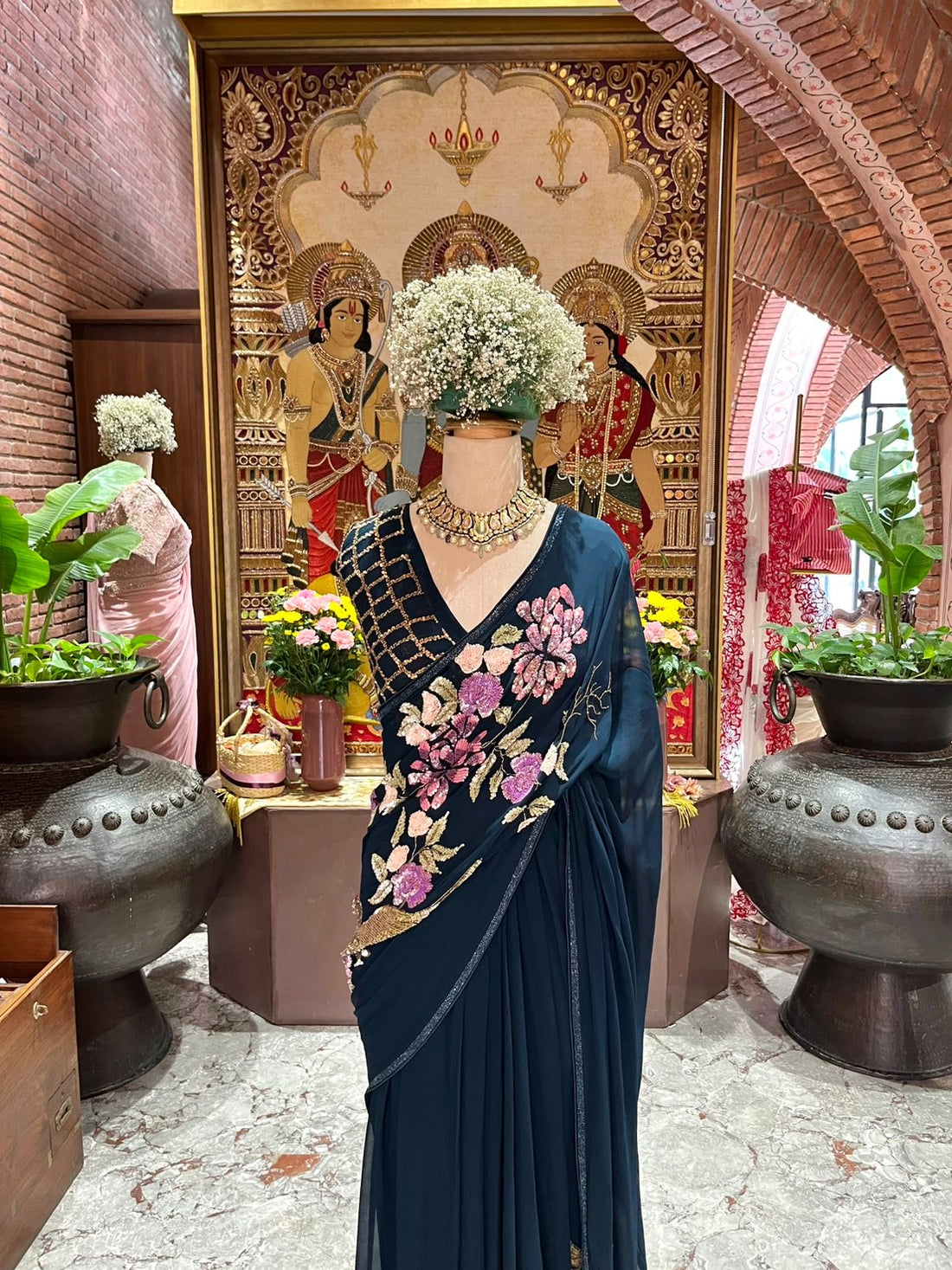 Georgette Sequins Work Saree