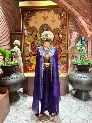 Antique Zardozi Cape Set
