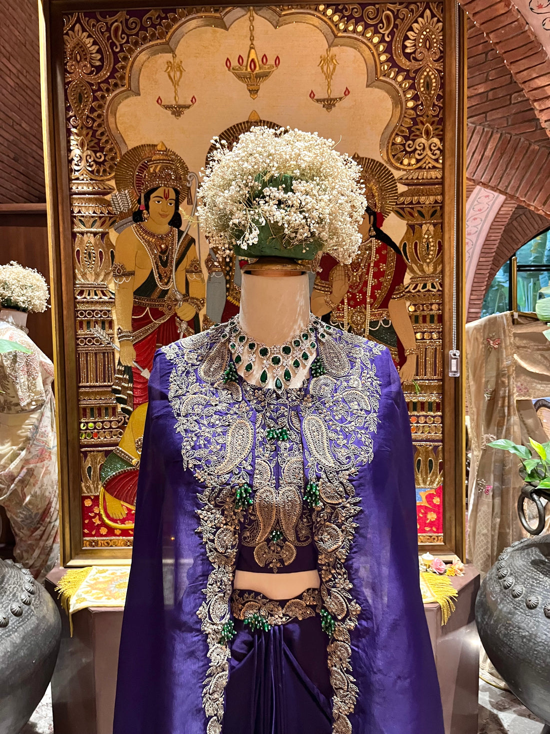 Antique Zardozi Cape Set
