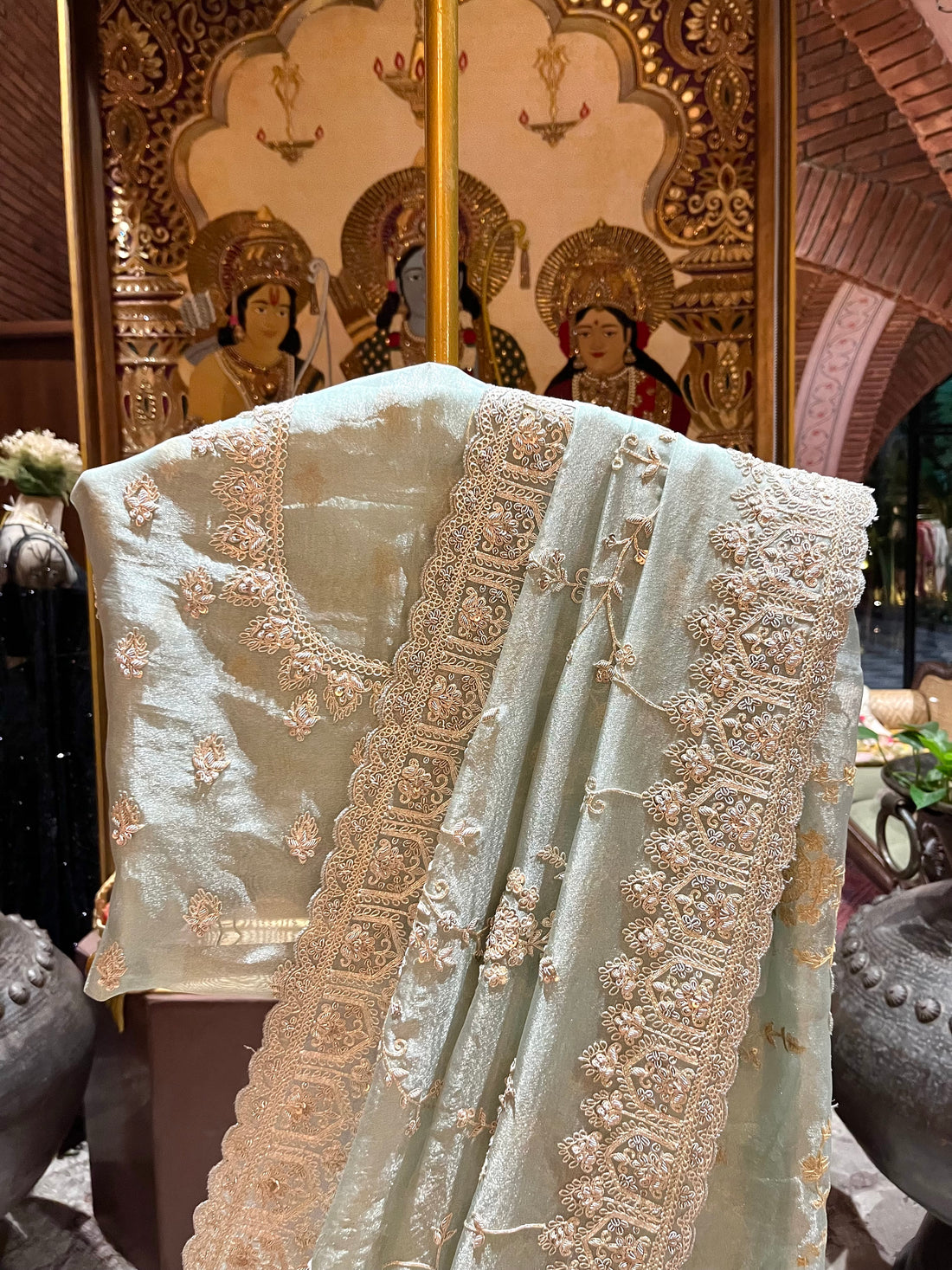 Tissue Silk Handwork Saree