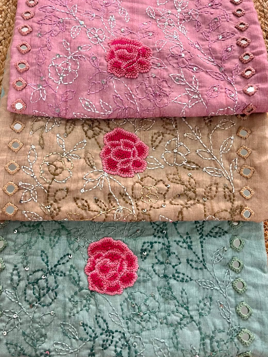 Floral Mirror Work