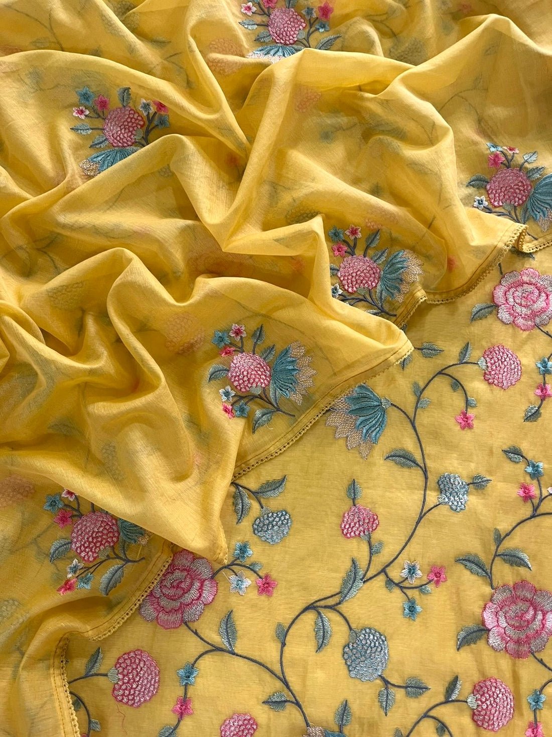 Floral Mulmul Chanderi