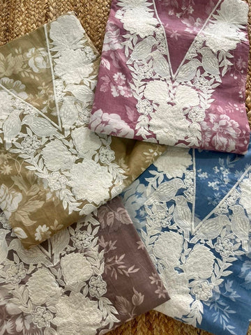 Parsi Embroidery  Mulmul Cotton