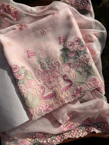 Flamingo Parsi Embroidery