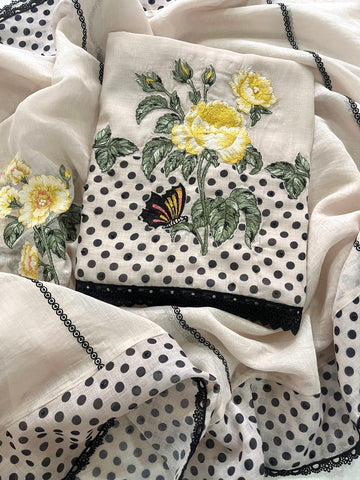 Polka Dots Mulmul Chanderi