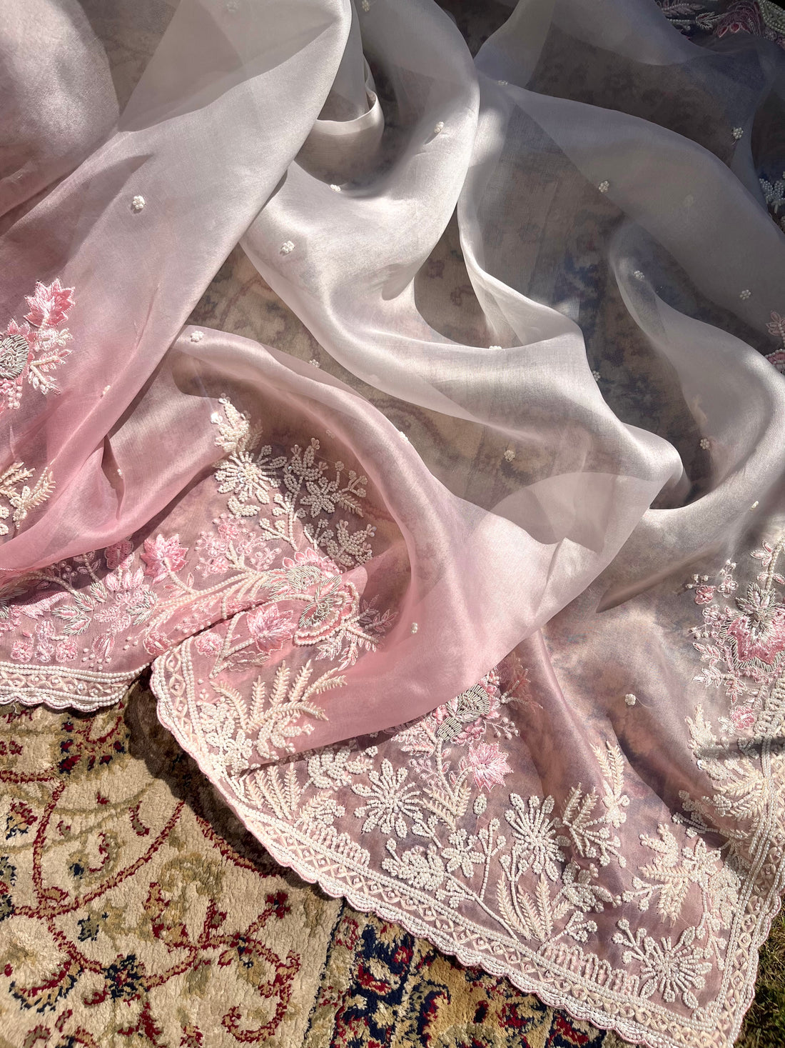 Pearl Handwork Saree