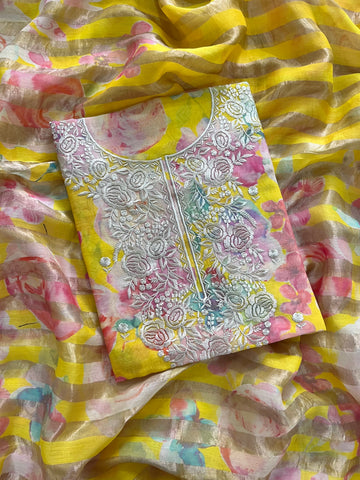 Vibrant Floral Mulmul Chanderi