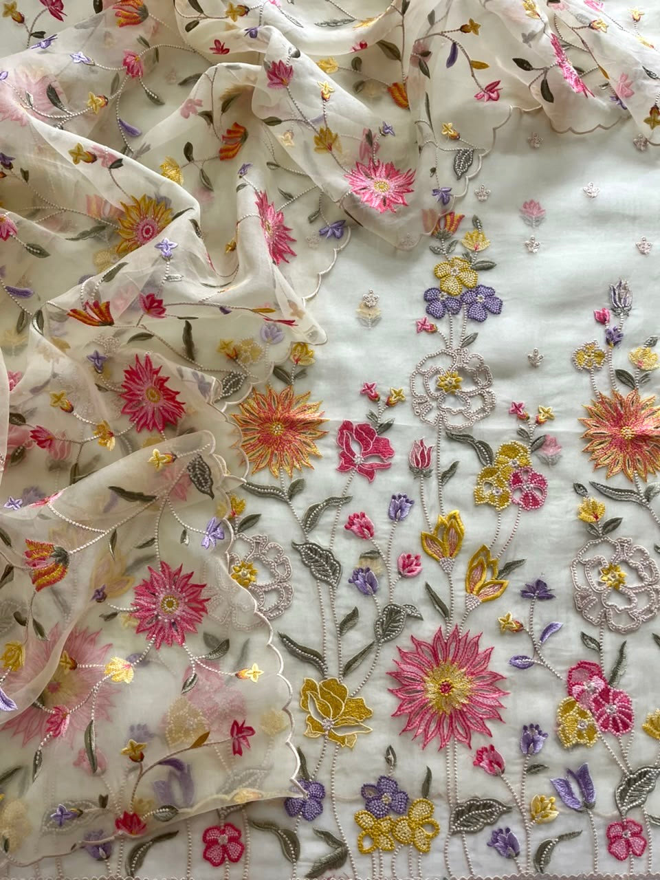 ~Sheer Luxury~ Floral Thread Embroidery