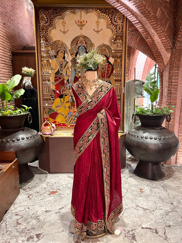 Graceful Raw Silk Drape