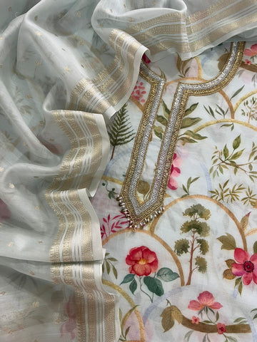 Pure Mulmul Chanderi Florals