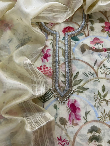 Pure Mulmul Chanderi Florals