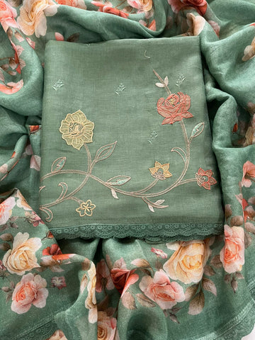 Pure Linen Thread Embroidered