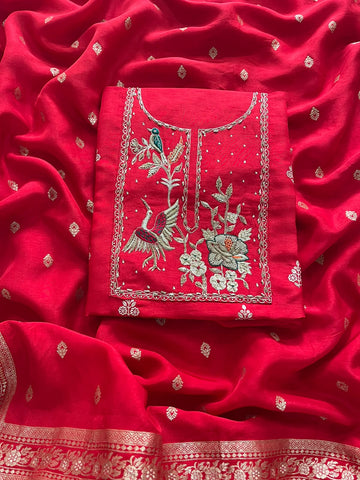 Beautiful Chanderi Woven with Dabka Handwork