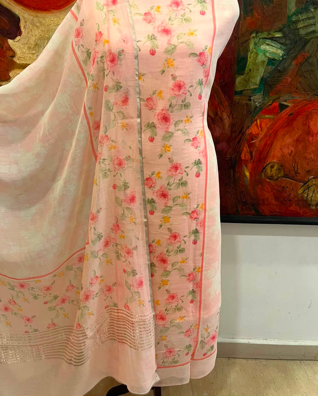 Floral Mulmul Chanderi