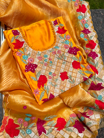 Chanderi Appliqué Handwork