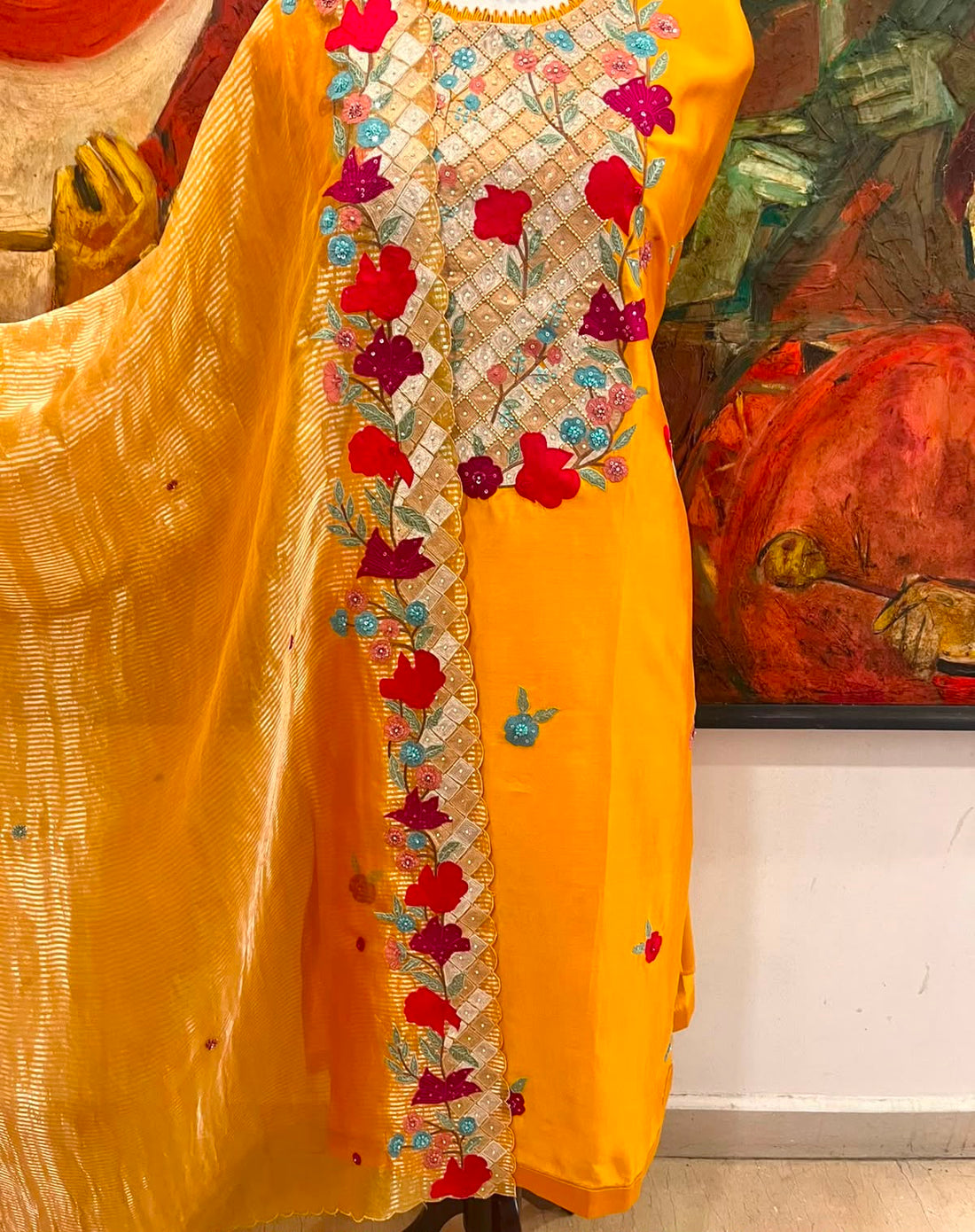 Chanderi Appliqué Handwork