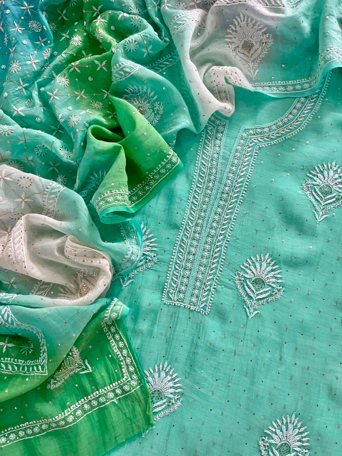 Ombré Chikankari
