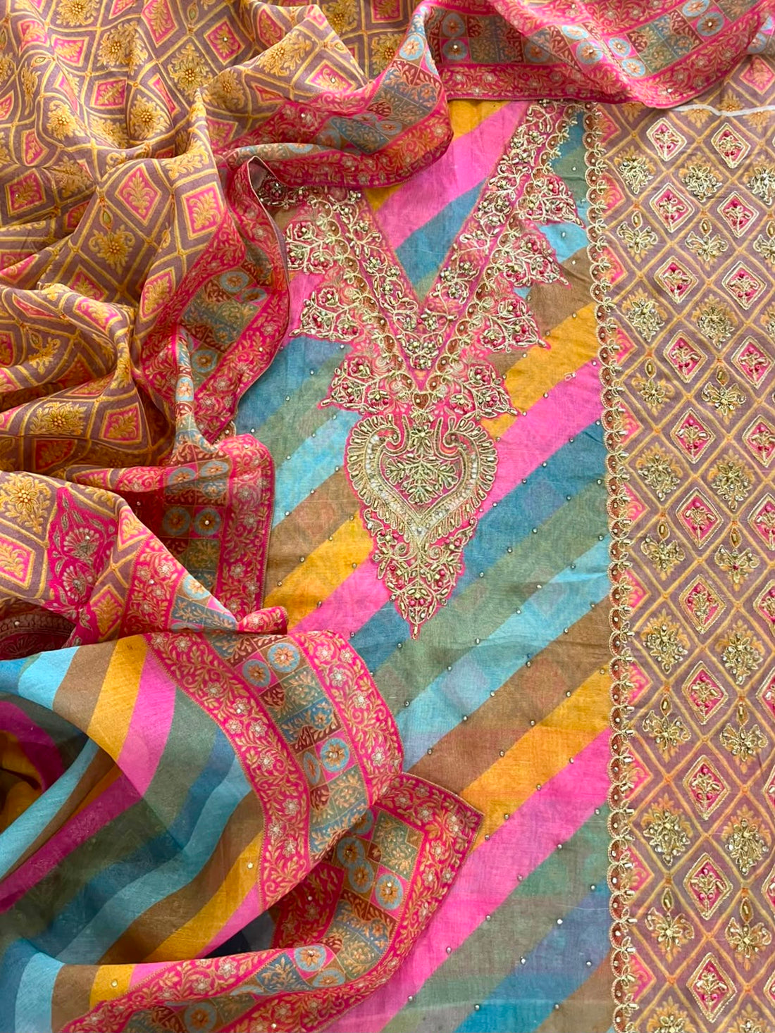 Vibrant Mulmul Chanderi