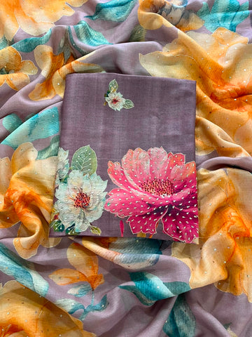Floral Tussar Silk