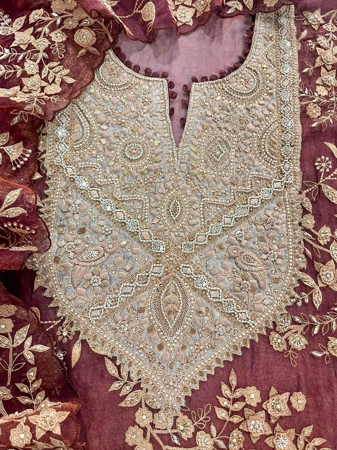 Tissue Silk Appliqué Work