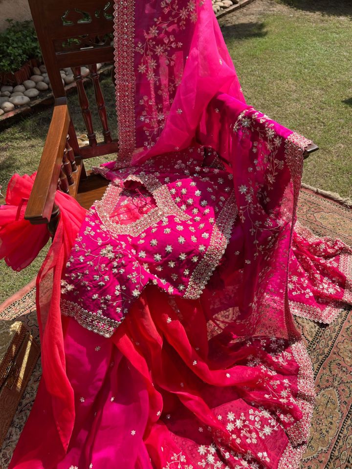 Ombre Handwork Saree
