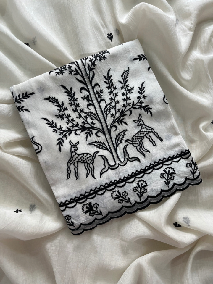 Monochrome French Thread Embroidery 