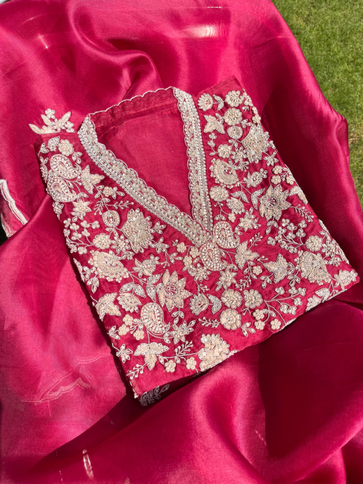 Ruby Red~ Zardozi Handwork