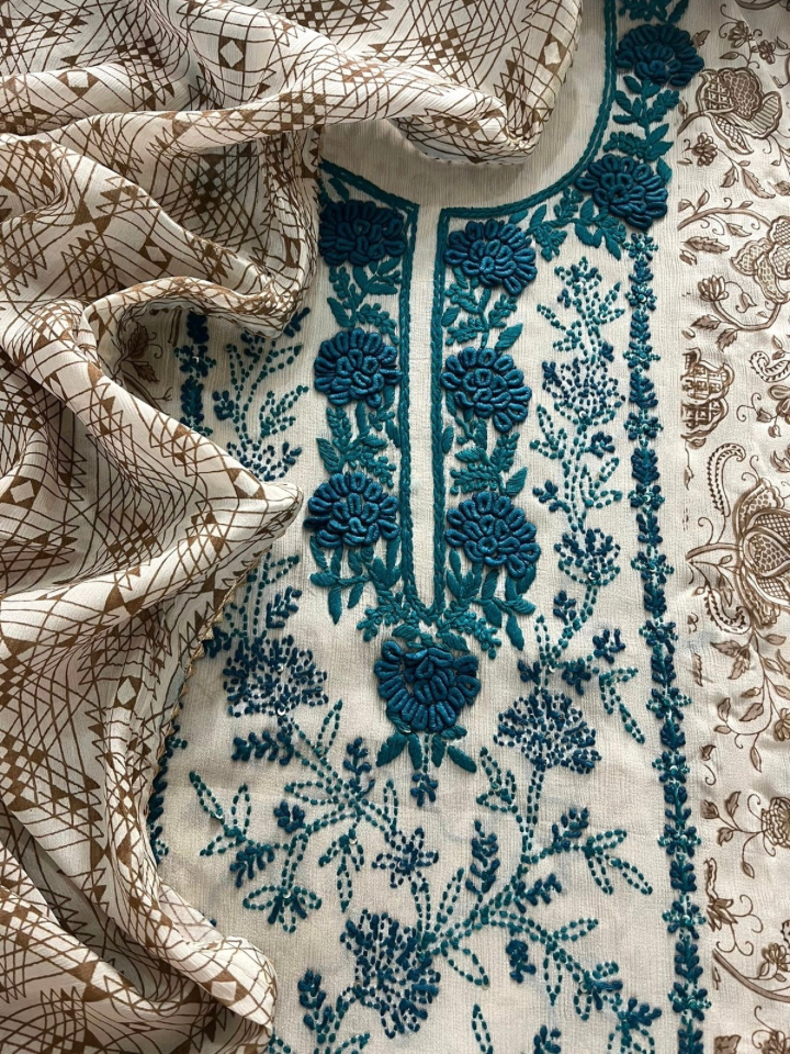 Chinon Chiffon~ French Knot Handwork