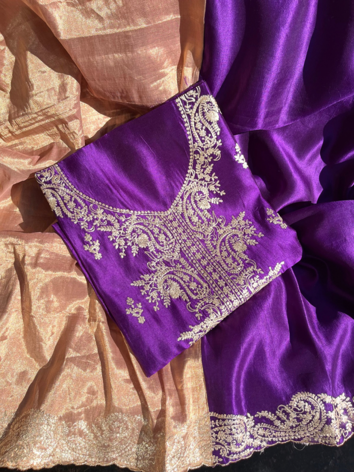 Pure Silk Pitta Work Ensemble
