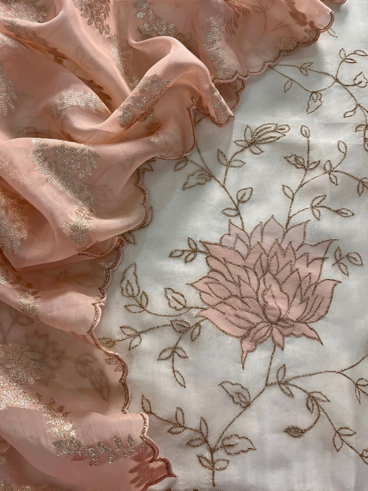 Floral Zari Patch Work