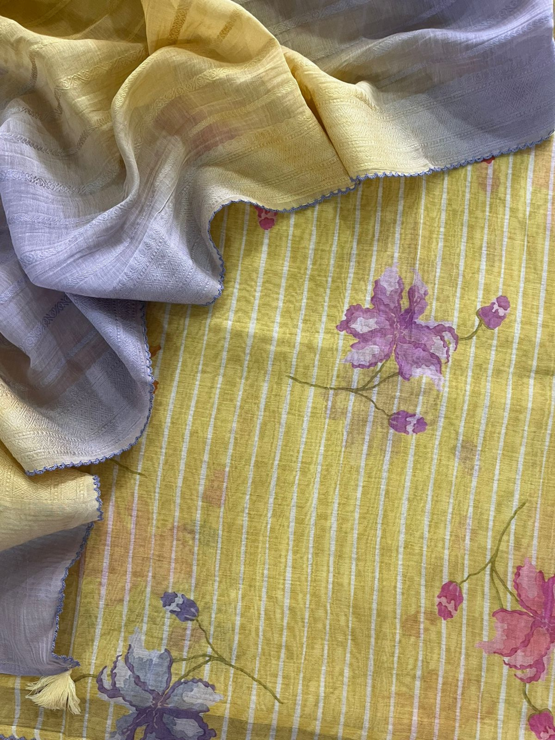 Mulmul Chanderi Kantha Embroidery